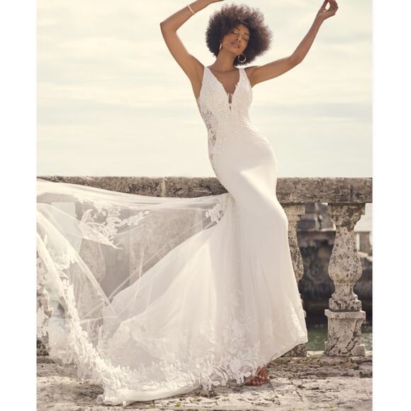 Sottero and Midgley Dresses & Skirts - sottero and midgley alec lace mesh low back train wedding dress